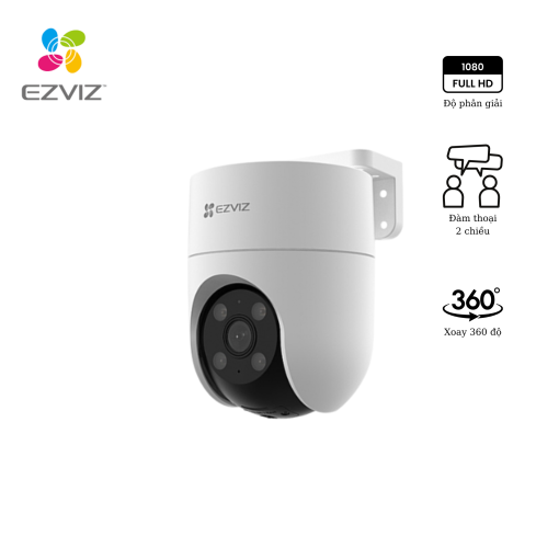 CAMERA WIFI EZVIZ H8C XOAY NGOÀI TRỜI, ĐÈN CÒI BÁO ĐỘNG, ĐÀM THOẠI 2 CHIỀU