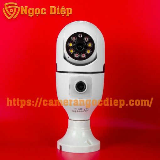 camera chui bóng đèn 2 mắt