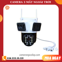 CAMERA NGOÀI TRỜI 3 MẮT,XEM 3 MÀN HÌNH CÙNG LÚC, XOAY 360 ĐỘ, CHỐNG NƯỚC CỰC BỀN
