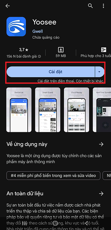 Cài đặt camera yoosee trên điện thoại