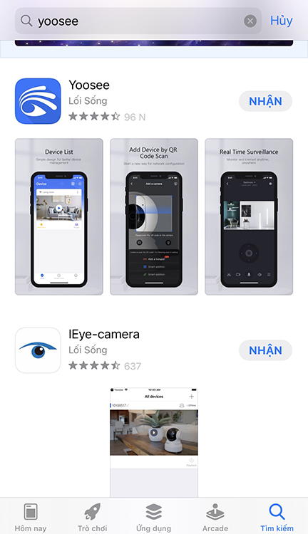 Tải ứng dụng camera yoosee trên IOS