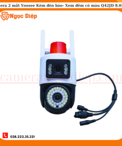 Camera 2 Mắt Yoosee - Kèm Đèn Báo Động - Xem đêm có màu Q42LD 8.0Mpx