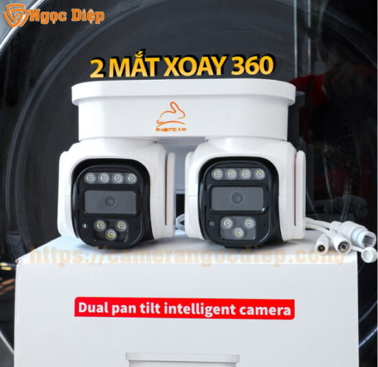 Camera Rabitcam IQ2 2 mắt Xoay 2 Hướng Thế hệ mới- CỰC KỲ RÕ NÉt