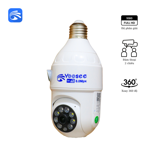 Camera yoosee Chui Bóng đèn 6.0mpx 2 mắt A10 - Xem đêm có màu