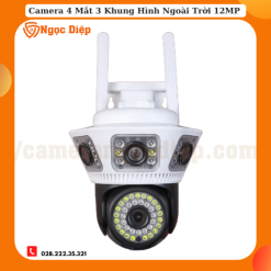 Camera 4 mắt 3 màn hình độc lập 12MP - Tích hợp 54 đèn LED siêu sáng - Tặng thẻ nhớ 64GB chuyên dụng camera + Hộp kĩ thuật - Freeship toàn quốc