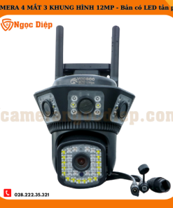 Camera 4 mắt 3 khung hình 12MP phiên bản LED tản pha siêu xa - Xem đêm có màu góc rộng, sắc nét - Tặng thẻ nhớ 32GB chuyên dụng camera + Hộp kĩ thuật + Freeship toàn quốc