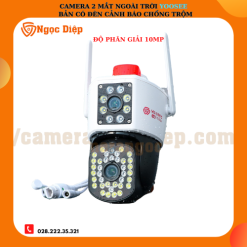 Camera Yoosee 2 mắt ngoài trời chống nước - Độ phân giải mới 10MP - Có đèn cảnh báo chống trộm - Led siêu sáng chiếu xa