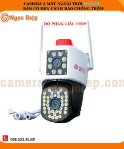 Camera Yoosee 2 mắt ngoài trời chống nước - Độ phân giải mới 10MP - Có đèn cảnh báo chống trộm - Led siêu sáng chiếu xa