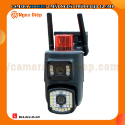 Camera Yoosee Ngoài Trời 2 Mắt Kép F36JD - Phiên Bản Nhựa Đen 12MP Mới Nhất - Tích Hợp Đèn Báo Động - Mẫu Mã Mới Nhất 2024