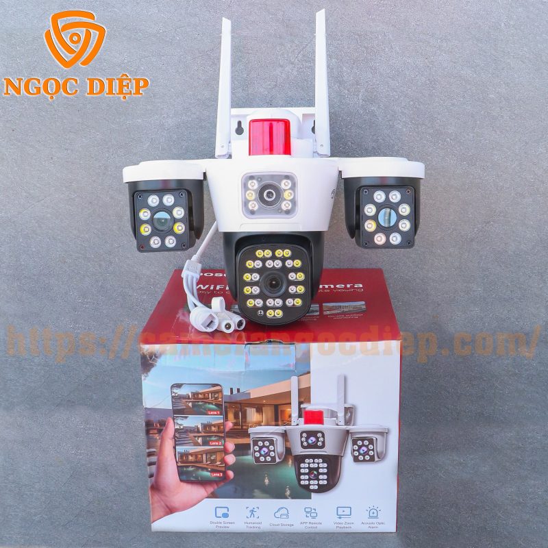 Siêu Camera Ngoài Trời Yoosee 3 Mắt Kép W-Q48 "Máy Bay" 26MPX