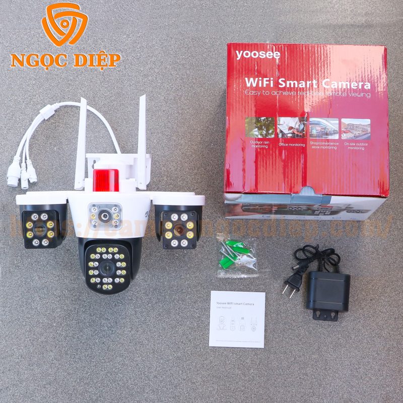 Siêu Camera Ngoài Trời Yoosee 3 Mắt Kép W-Q48 "Máy Bay" 26MPX