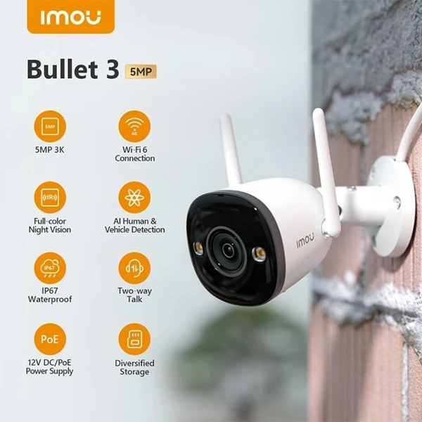 Camera Wifi Ngoài Trời IMOU IPC-S3EP-5M0WE – Siêu Nét 5MP, Đàm Thoại 2 Chiều