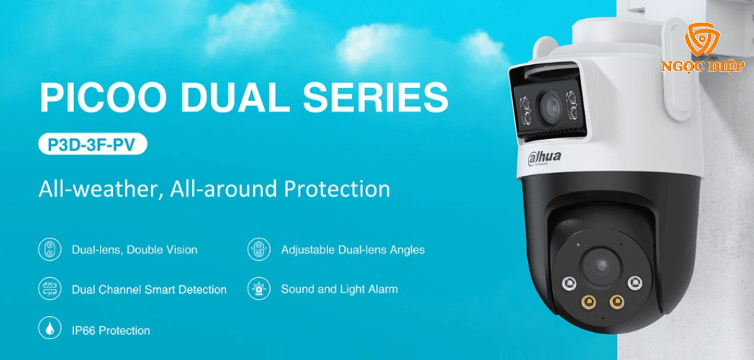 Thông số chính của Camera WiFi Dahua 2 MẮT 6MP DH-P3D-3F-PV 