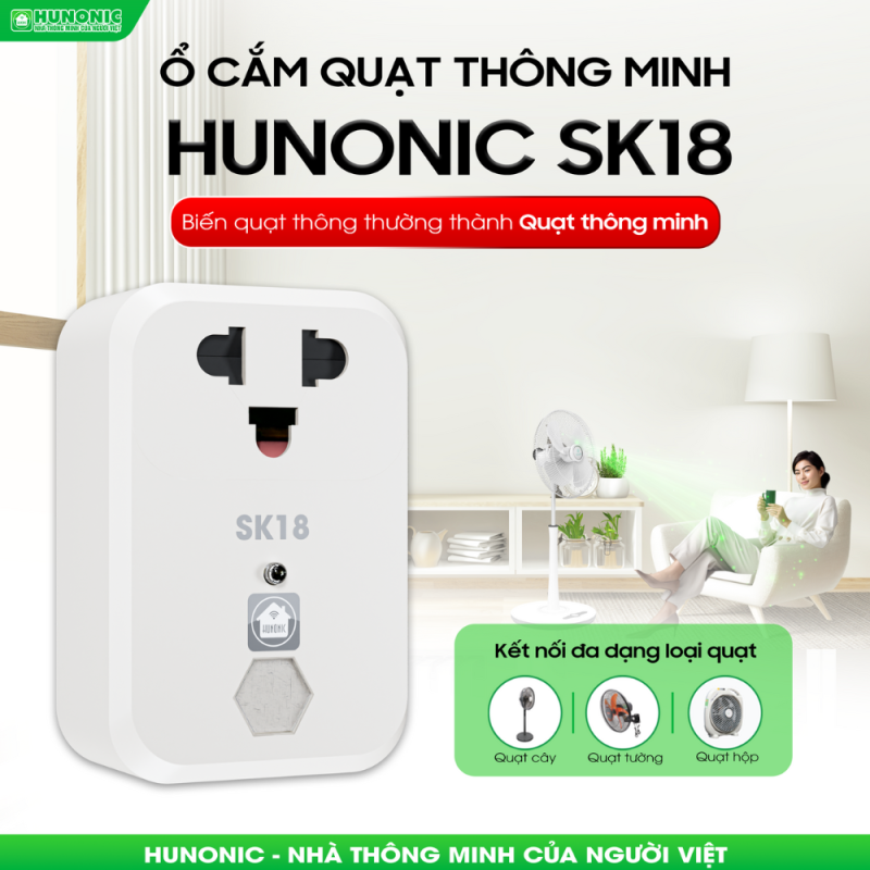 Ổ Cắm Quạt Thông Minh Wifi SK18 – Biến Quạt Thường Thành Quạt “ Thông Minh “ 1 sk18