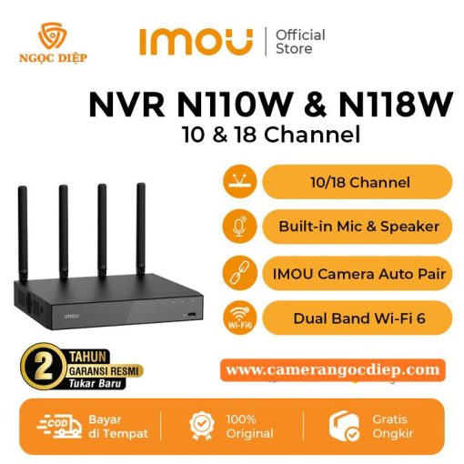 Đầu ghi hình IMOU WiFi 18 kênh (NVR-N118W-8A0E)