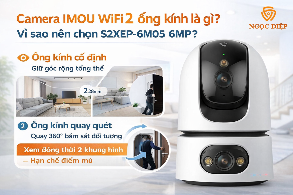 Camera IMOU WiFi 2 ống kính S2XEP-6M0S 6MP