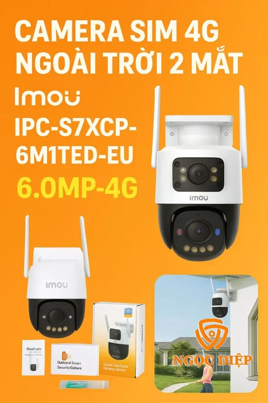 Camera SIM 4G ngoài trời 2 mắt Imou IPC-S7XCP-6M1TED-EU 6.0MP-4G