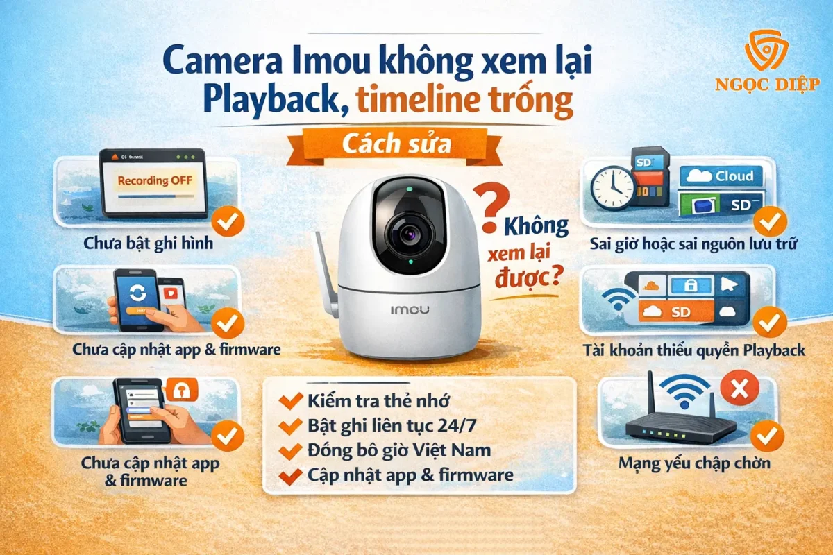 Dấu hiệu camera Imou bị lỗi Playback/timeline trống
