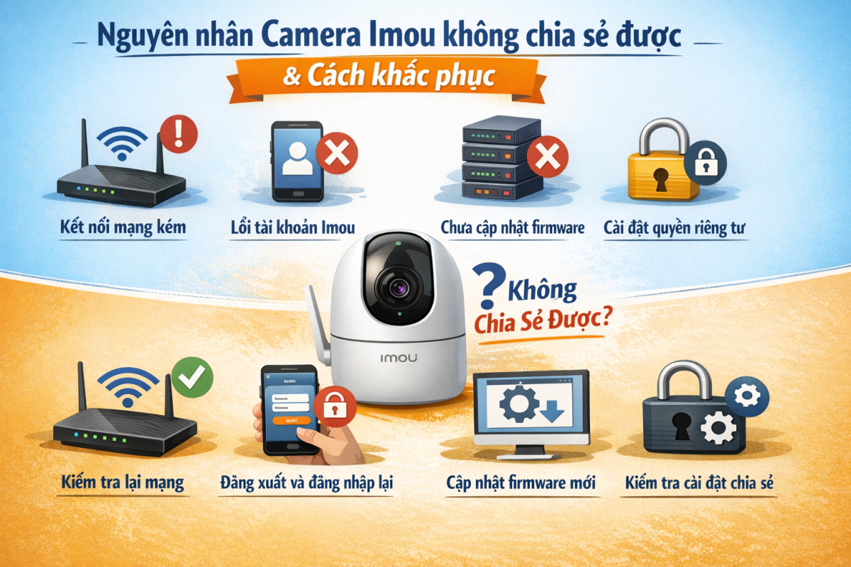 Nguyên nhân camera Imou không chia sẻ được và cách khắc phục