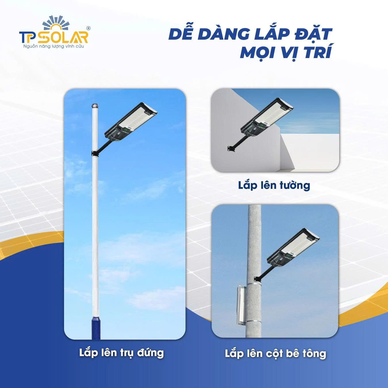 Đèn đường liền thể cao cấp ba mặt LED mắt ngọc TP.LT11.500 6 Lap dat de dang TP.LT11.500