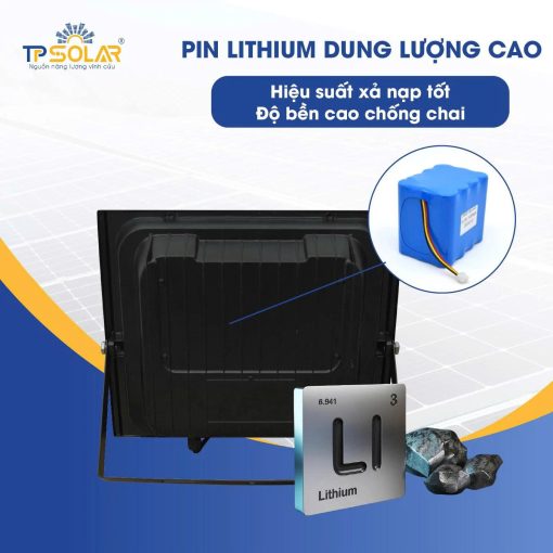Đèn pha 1 chóa năng lượng mặt trời TP.DP11.600 - Pin Litium lưu trữ cao