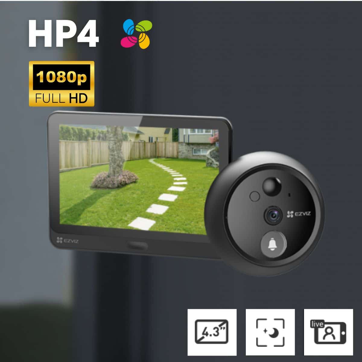 Chuông cửa màn hình EZVIZ HP4: Mắt thần thông minh 1080p 4 Bo chuong cua man hinh khong day EZVIZ HP4 5