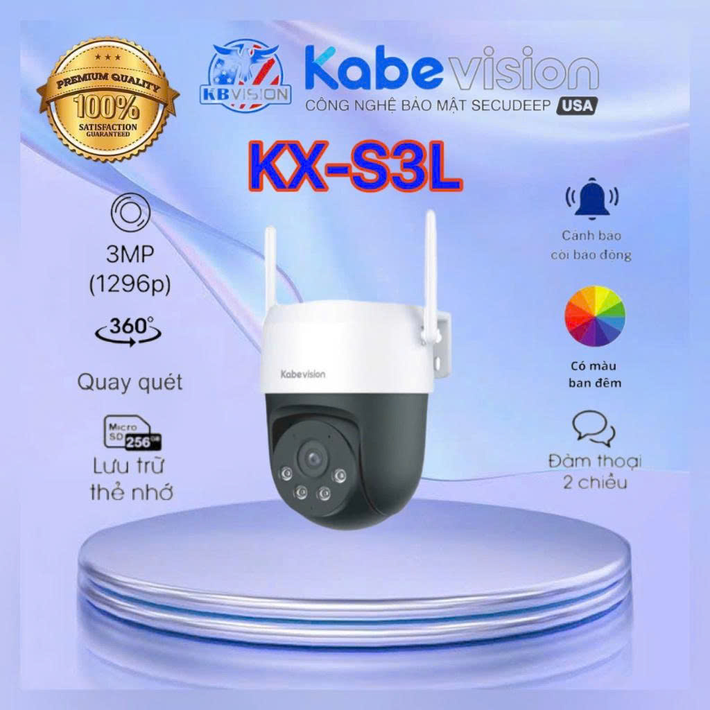 Camera Wifi Quay Quét Ngoài trời KX-S3L 2K – Xoay 360, Nhìn Đêm Có Màu 3 Camera Wi Fi Quay Quet Ngoai Troi KX S3L 1
