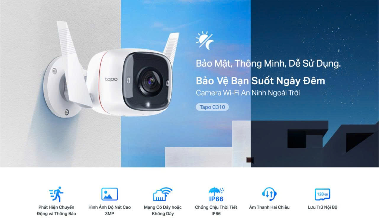 Camera TP-Link Tapo C310 3MP Ngoài Trời – Rõ Nét 2K, Chống Nước IP66 1 Camera Wifi 3MP TP Link Tapo C310 9