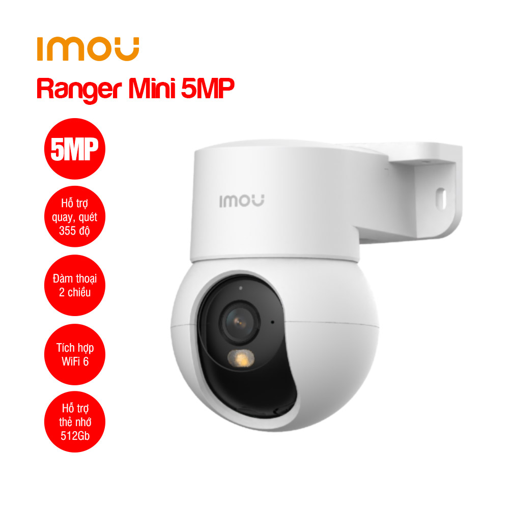 Camera IMOU Ranger Mini K2MP-5H1WE 5MP Wi-Fi 6 Xoay 360 Cực Nét