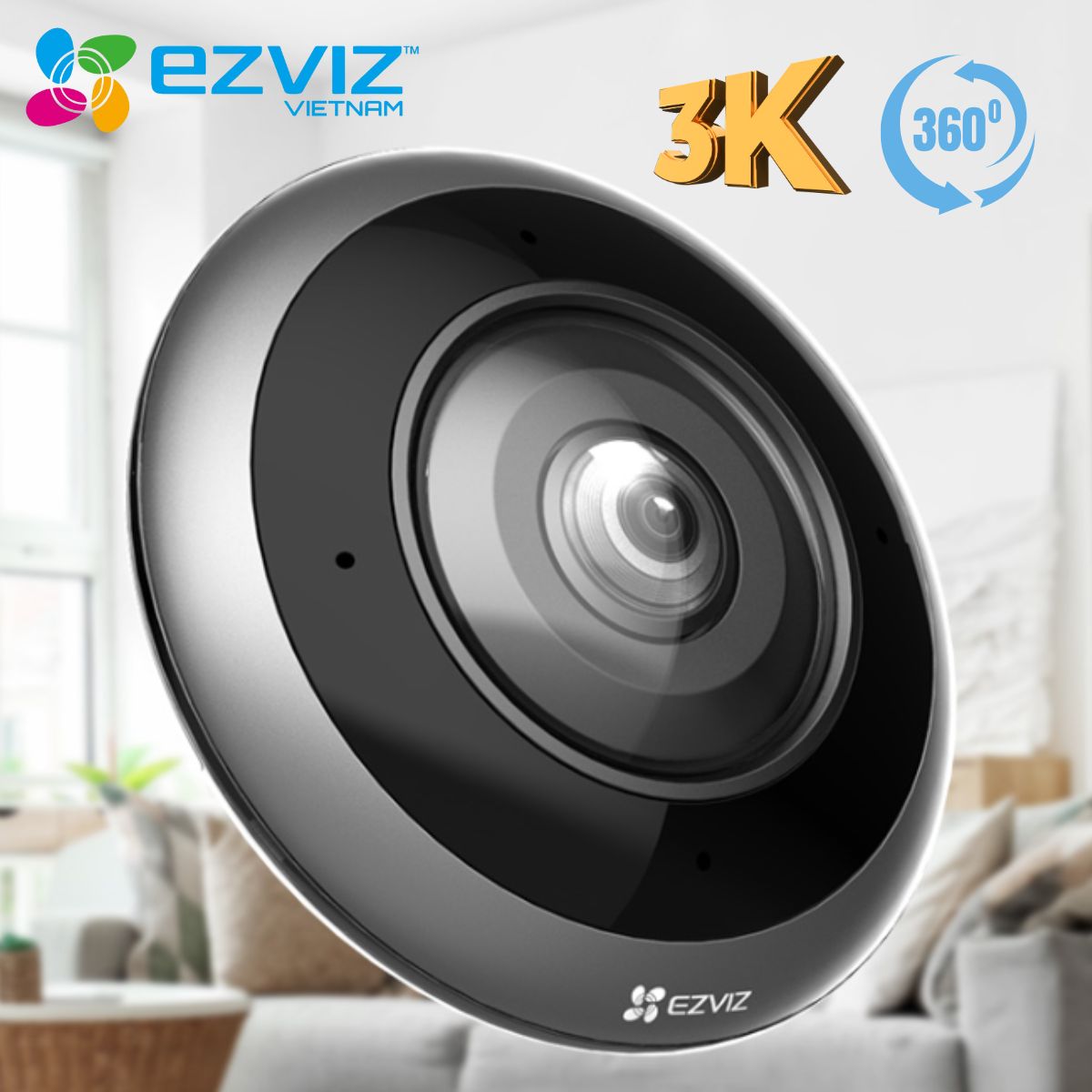 Camera EZVIZ E4P 3K+ 6MP – Mắt Cá 360° Thông Minh 1 Camera Wifi mat ca trong nha EZVIZ E4P 3K 2