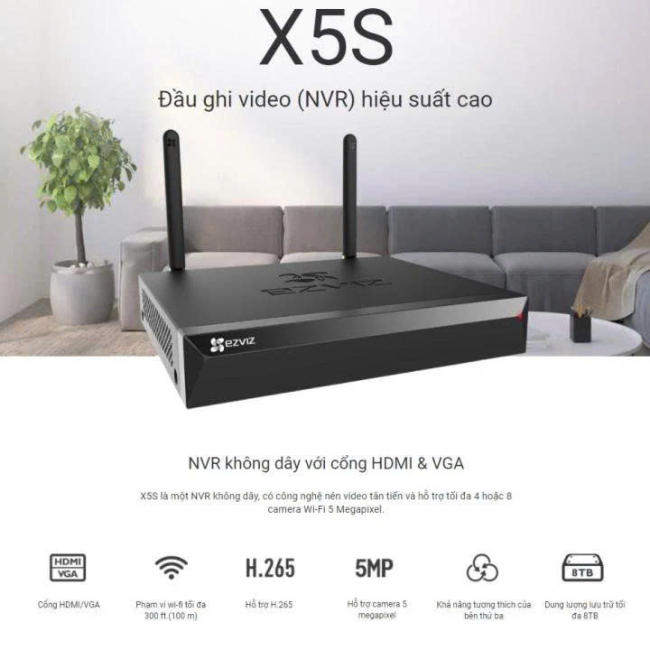 Đầu Ghi Hình 8 Kênh Wifi Ezviz CS-X5S-8W Chính Hãng 5 Dau Ghi Hinh 8 Kenh Wifi Ezviz CS X5S 8W 6