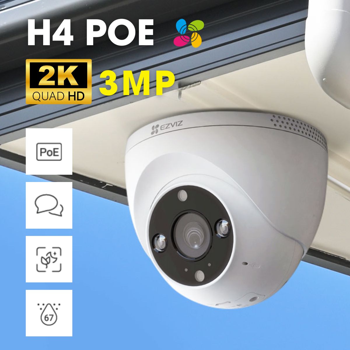 Camera EZVIZ H4 2K 3MP Bán Cầu Ngoài Trời AI Thông Minh 1 EZVIZ H4 2K 3MP Camera IP WIFI 6