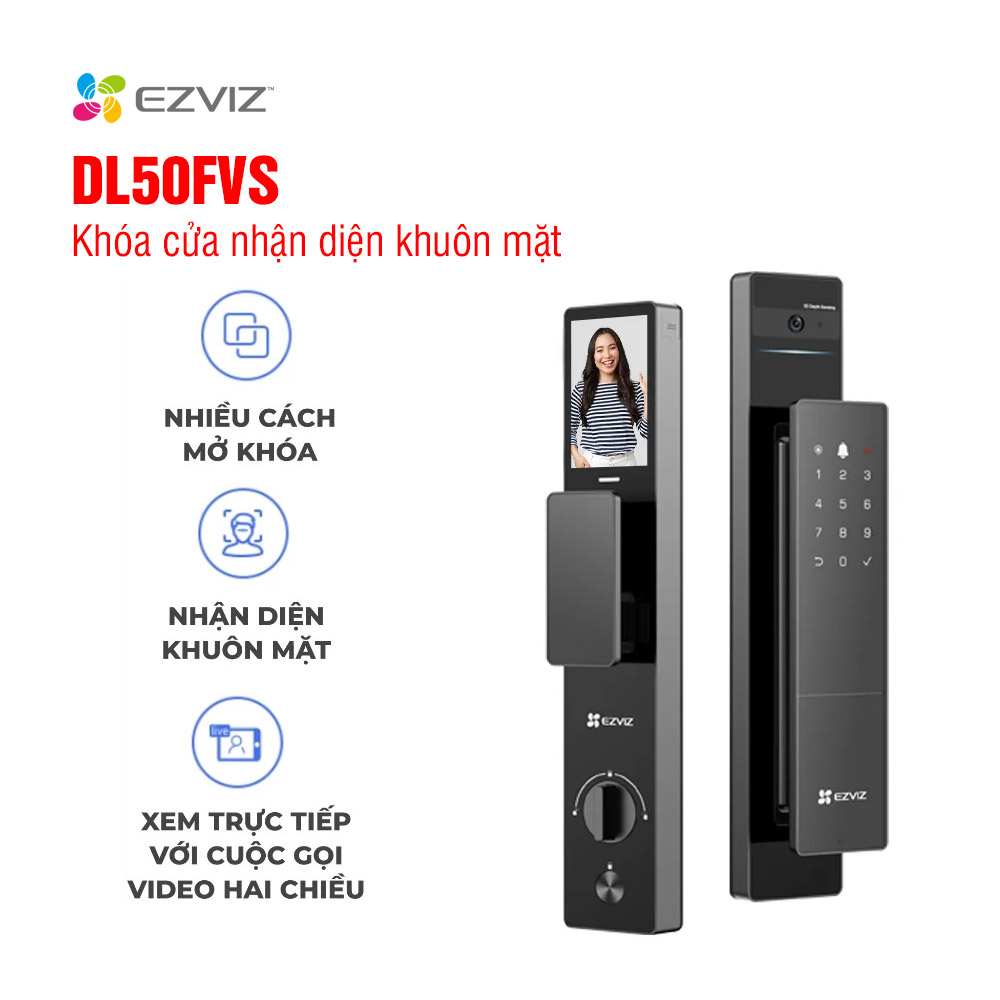Khóa cửa khuôn mặt thông minh EZVIZ DL50FVS chính hãng 2 Khoa cua khuon mat thong minh EZVIZ DL50FVS 4