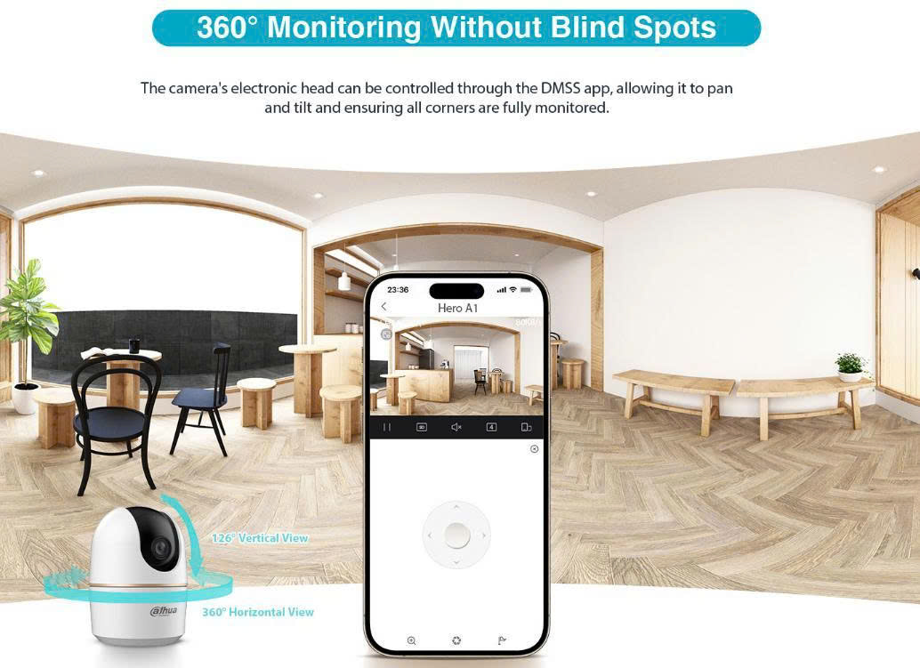 Camera WiFi Dahua Hero A1 DH-H3AE 3MP Wi-Fi 6, Quay Quét 360, AI Thông Minh 3 DAHUA H3AE A1 4
