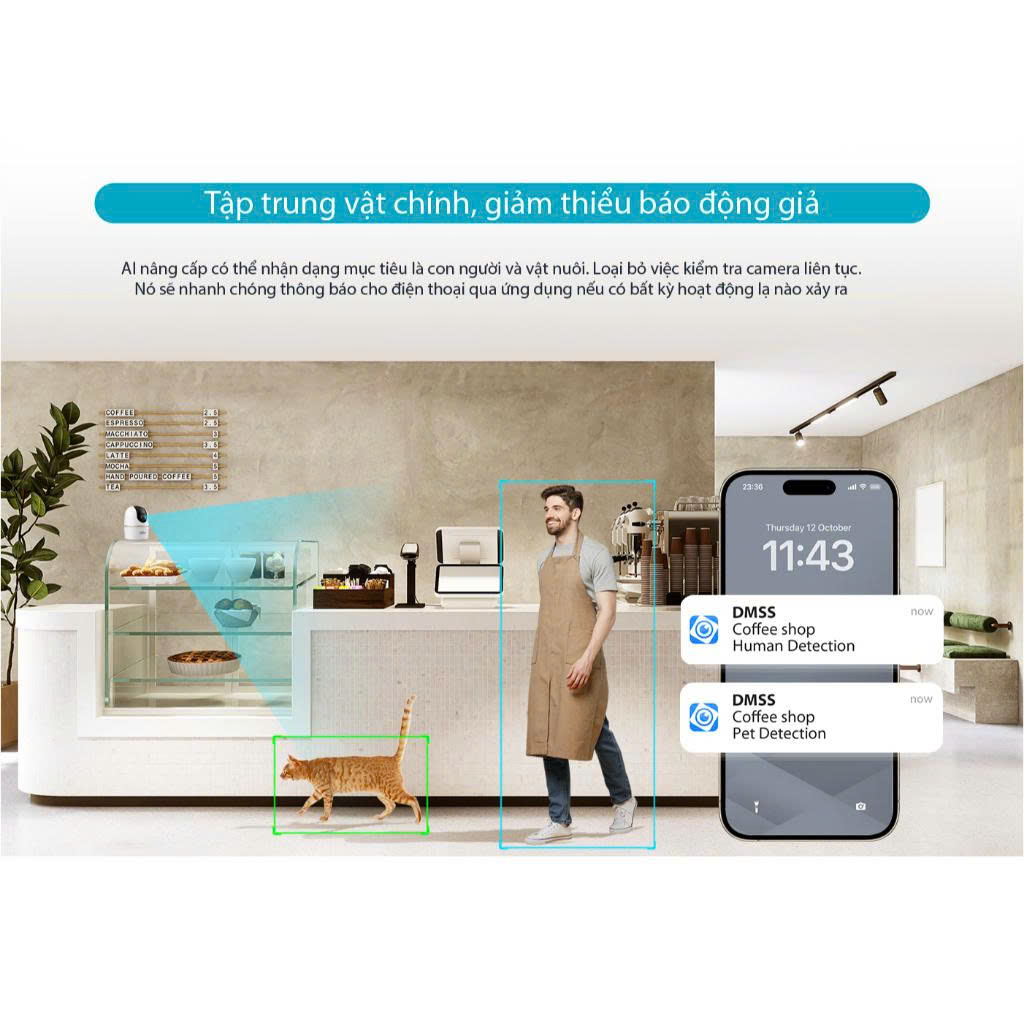 Camera WiFi Dahua Hero A1 DH-H3AE 3MP Wi-Fi 6, Quay Quét 360, AI Thông Minh 4 DAHUA H3AE A1 8