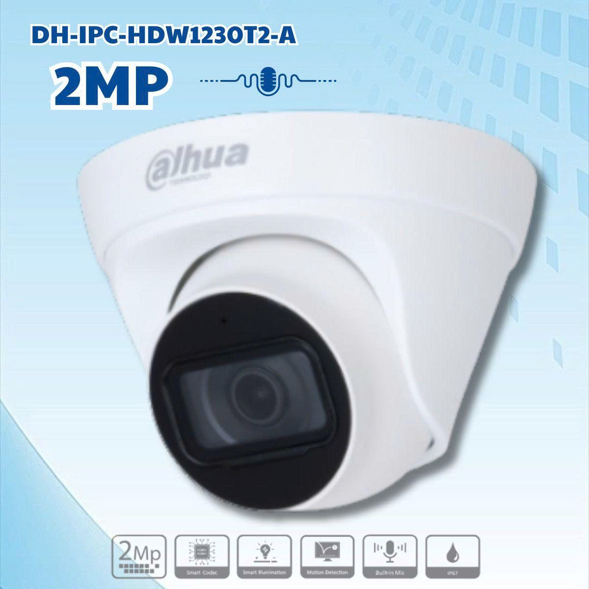 Camera IP 2MP Dahua DH-IPC-HDW1230T2-A | Full HD Có Mic 1 DH IPC HDW1230T2 A 2
