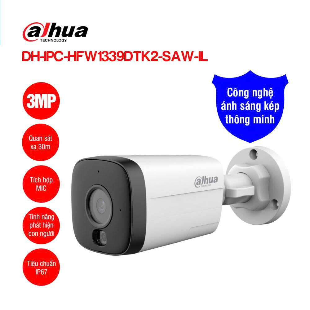Camera Wifi Dahua DH-IPC-HFW1339DTK2-SAW-IL 3MP 1 DH IPC HFW1339DTK2 SAW IL 3