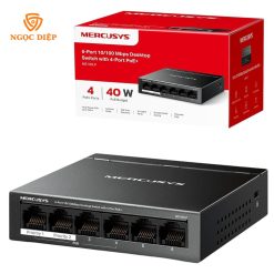 Switch Để Bàn 6 Cổng 10/100M Mercusys MS106LP – Giải Pháp Mạng PoE Ổn Định Cho Camera