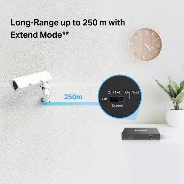 Switch Mercusys MS110P: Bộ Chia Mạng PoE 8 Cổng 4 POE MERCUSYS MS110P 3